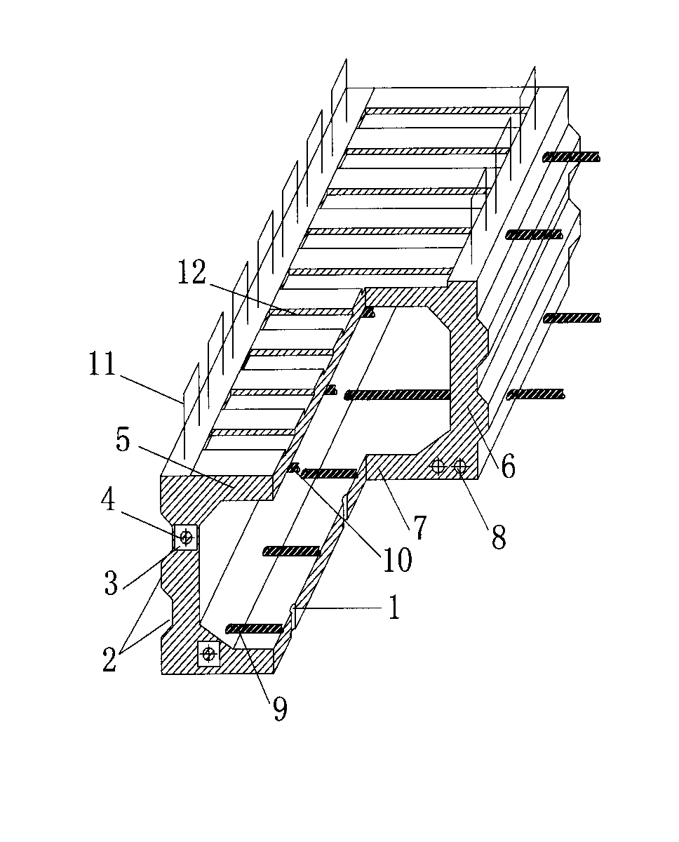 Matched prefabricated concrete hollow slab beam structure