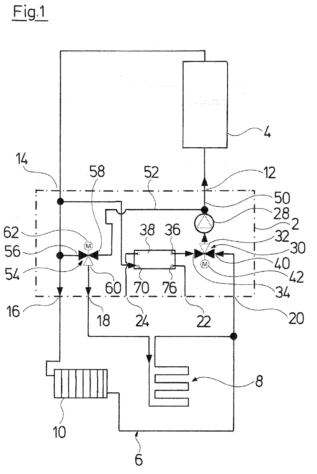 Hydraulic unit for a heating or air-conditioning system