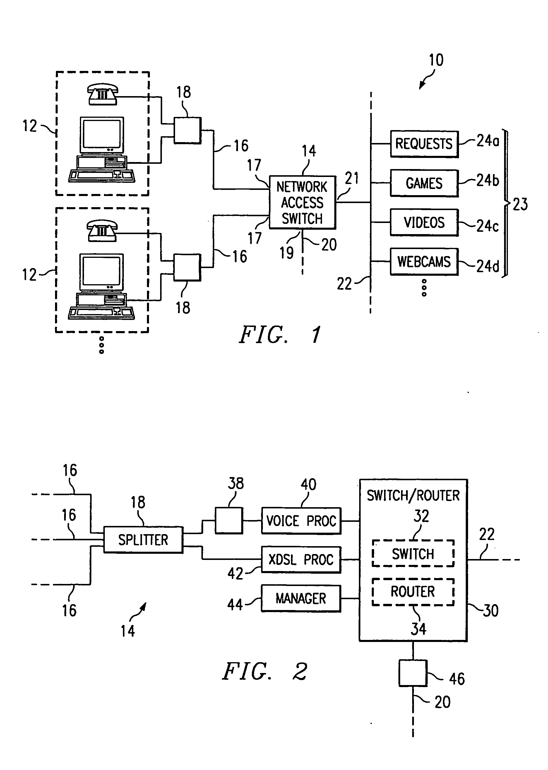 Switching system and method for communicating information at a customer premises