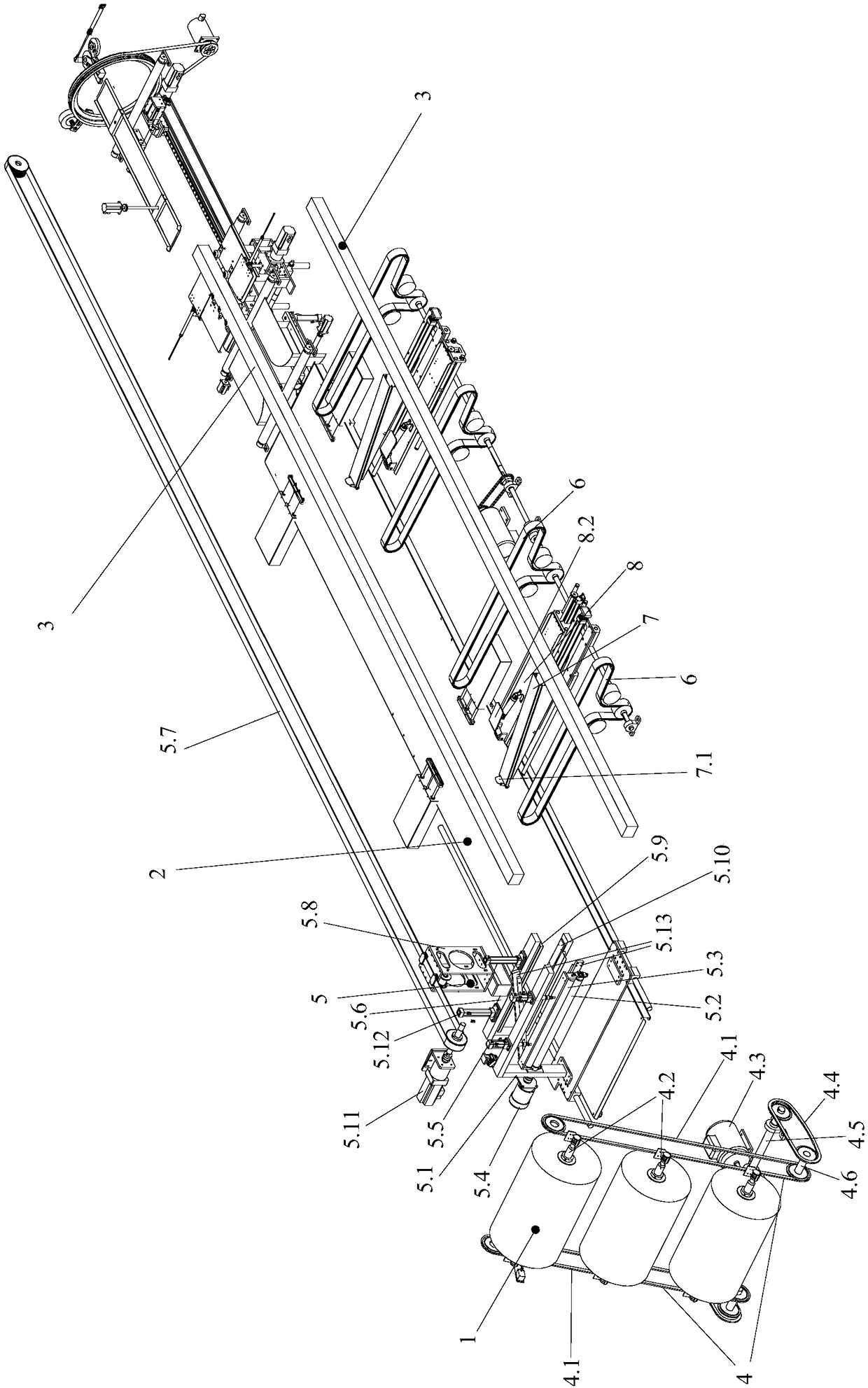 A feeding device for profile packaging