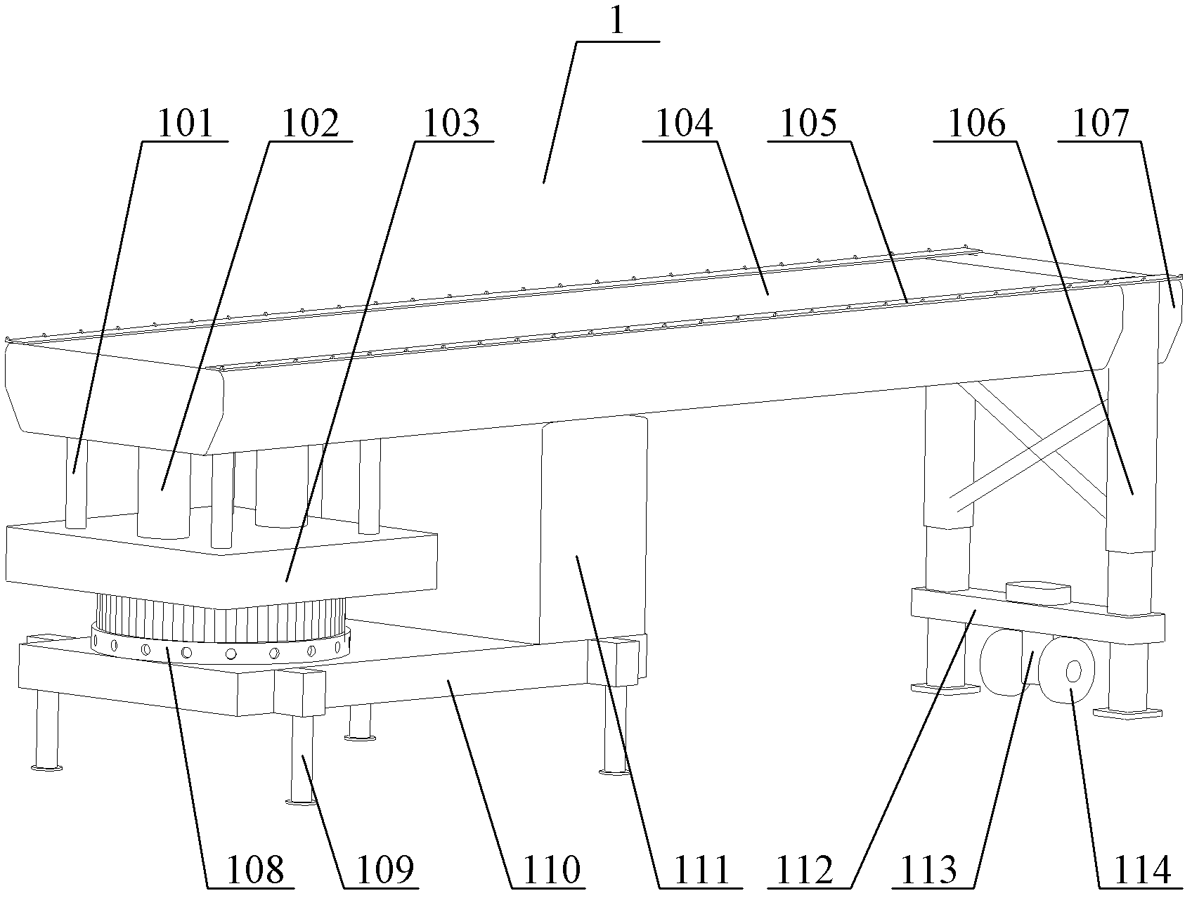 Combined overpass and bridge body module of the same