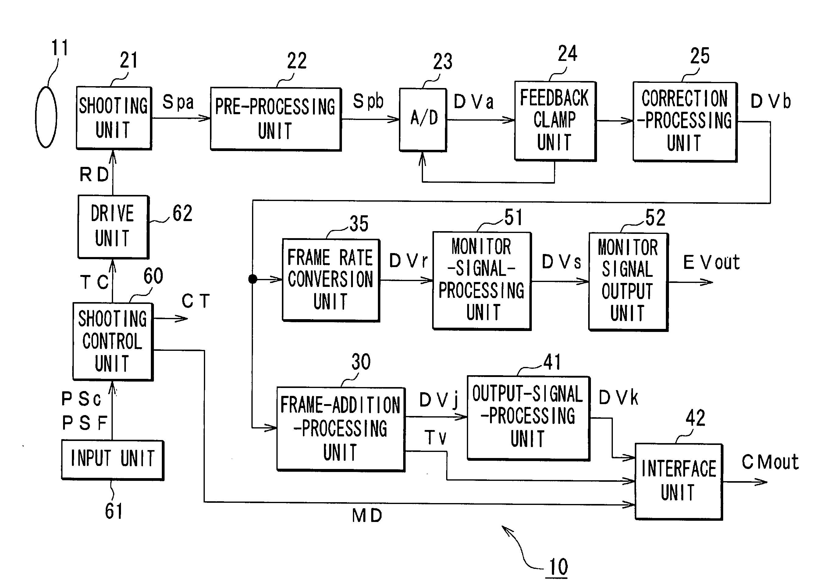 Picked up image recording system, signal recording device, and signal recording method