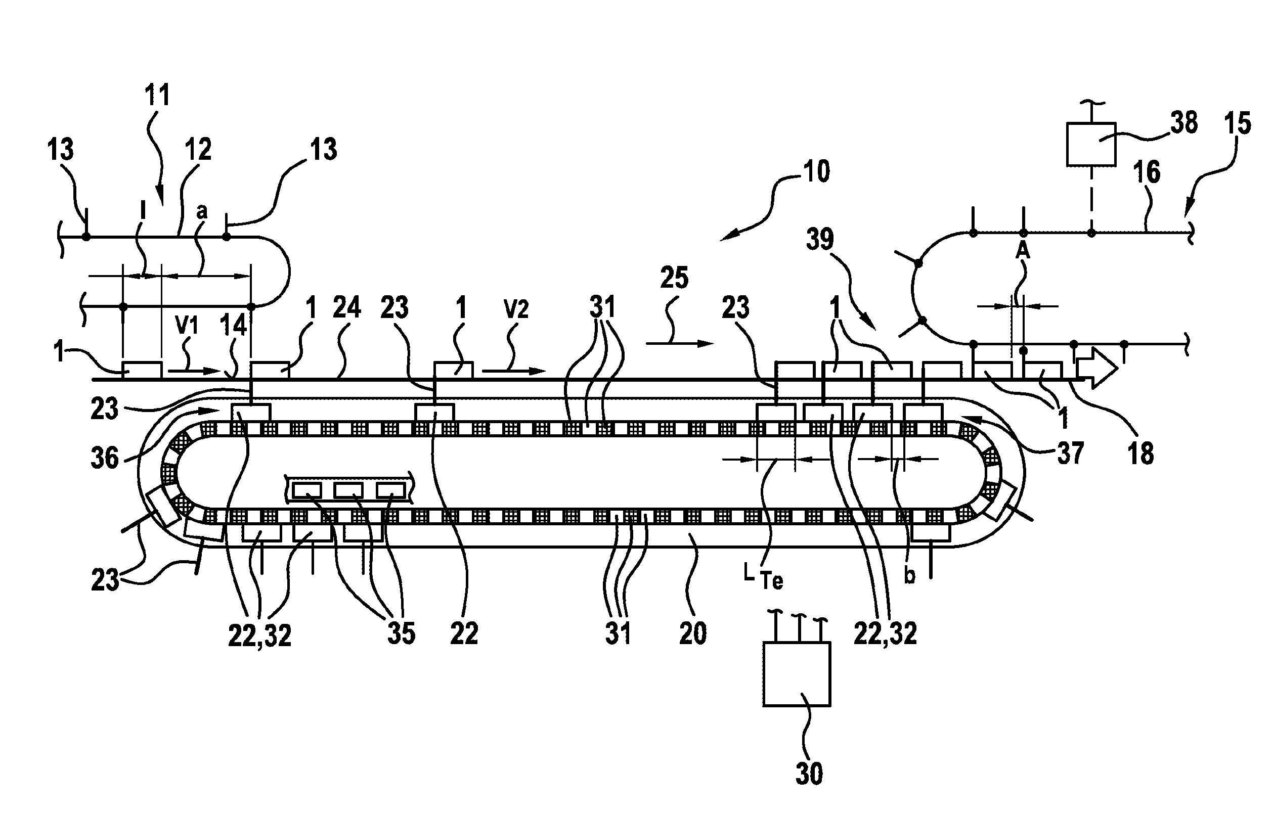 Method for operating an electromagnetic transfer system, and transfer system