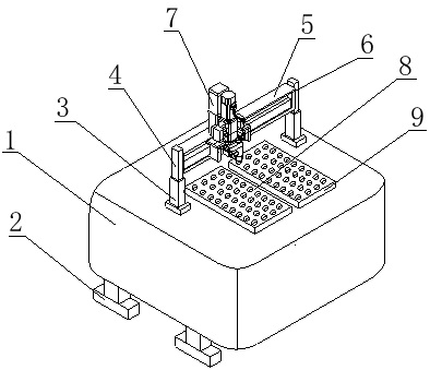 Intelligent guiding arranging device for lens placing machine