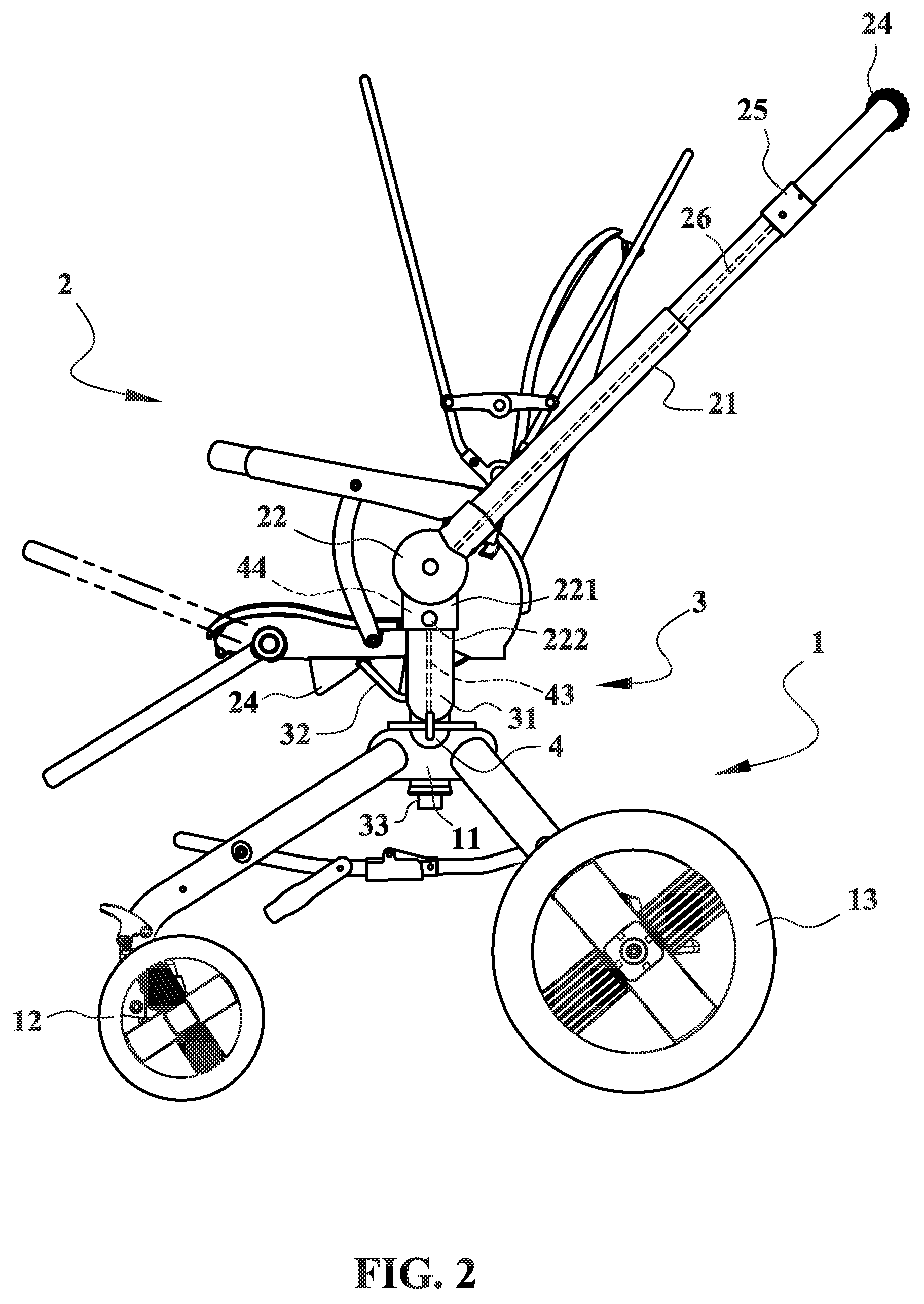 Baby stroller frame with seat direction changing mechanism