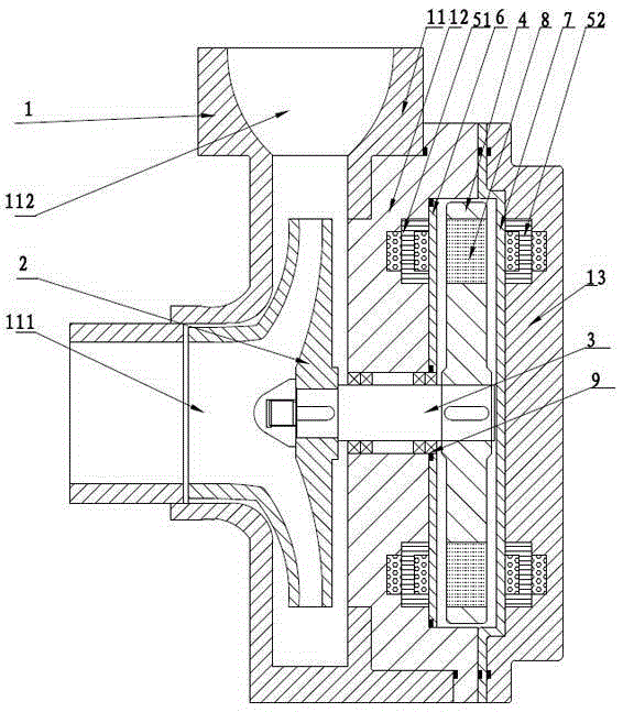 Integrated magnetic pump based on axial dual motor driving