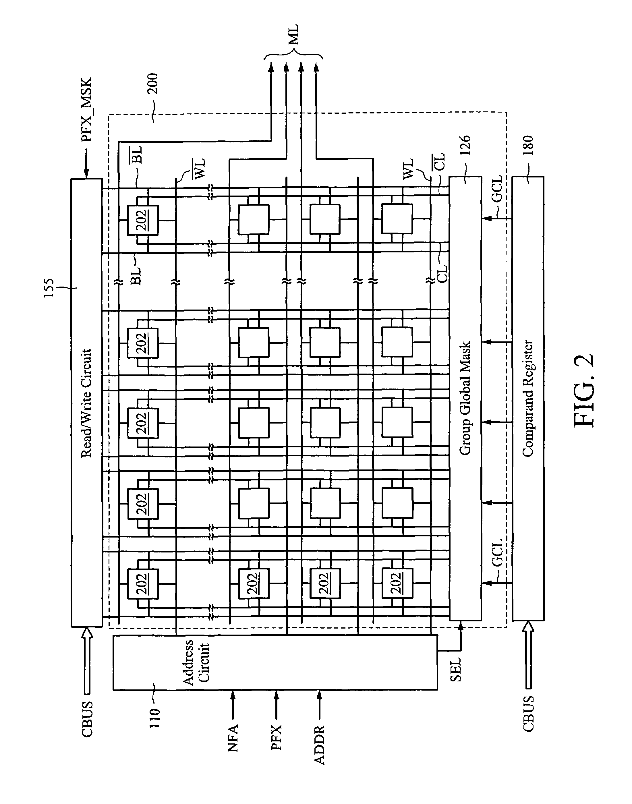 Ternary content addressable memory device