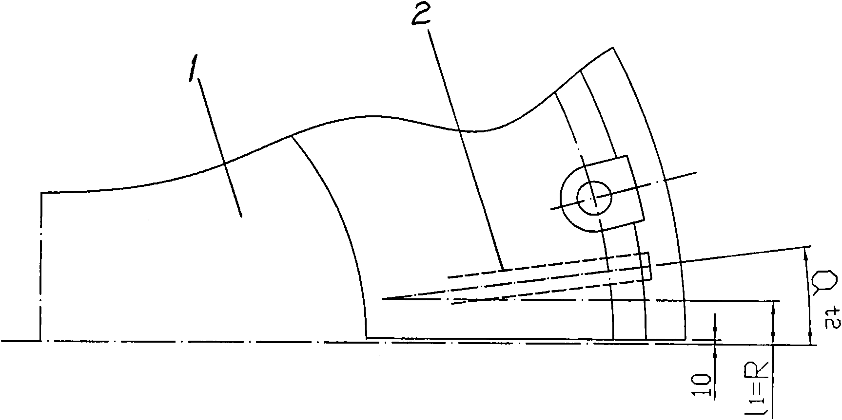 Design method of converter cast iron water-cooling mouth