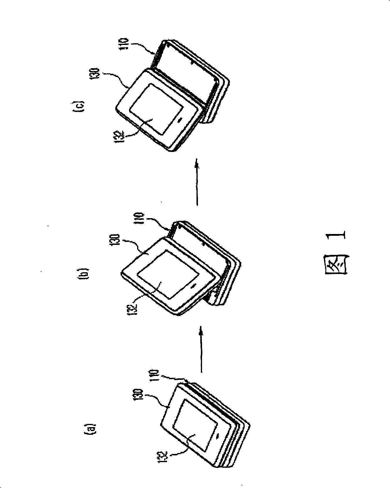 Slide-up opening and closing mechanism for portable terminal