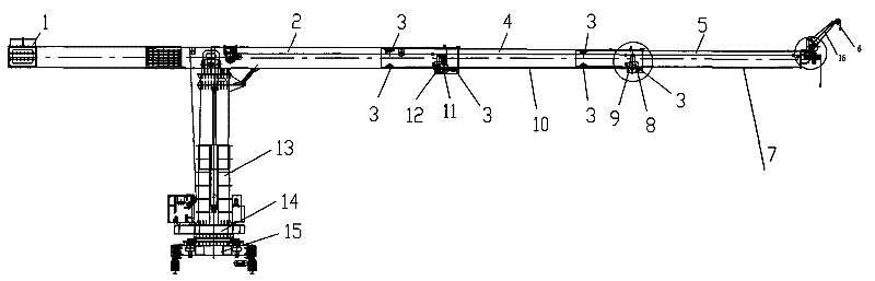 Cross-arm double telescopic mechanism of window cleaning machine