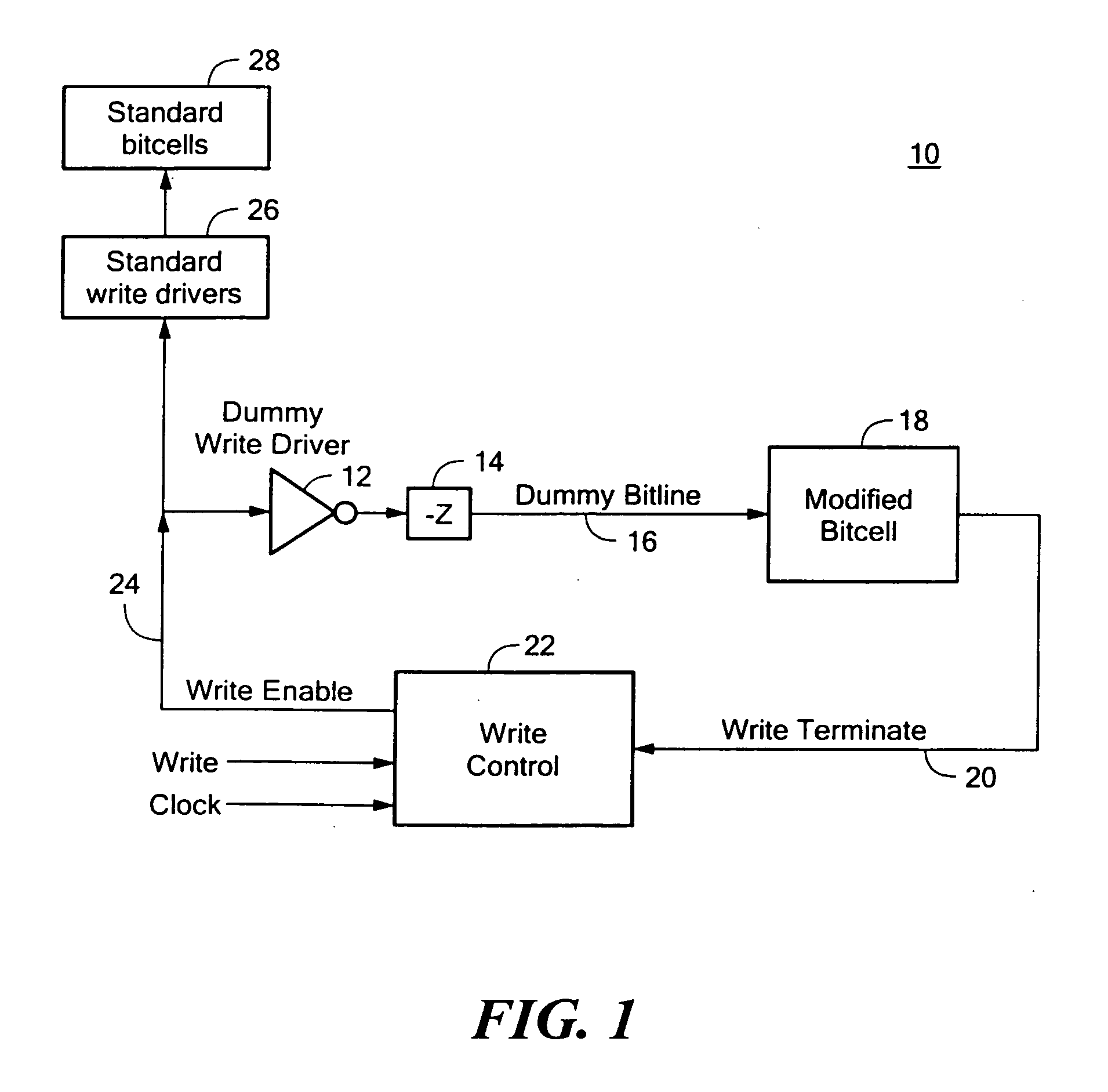 Memory write timing system