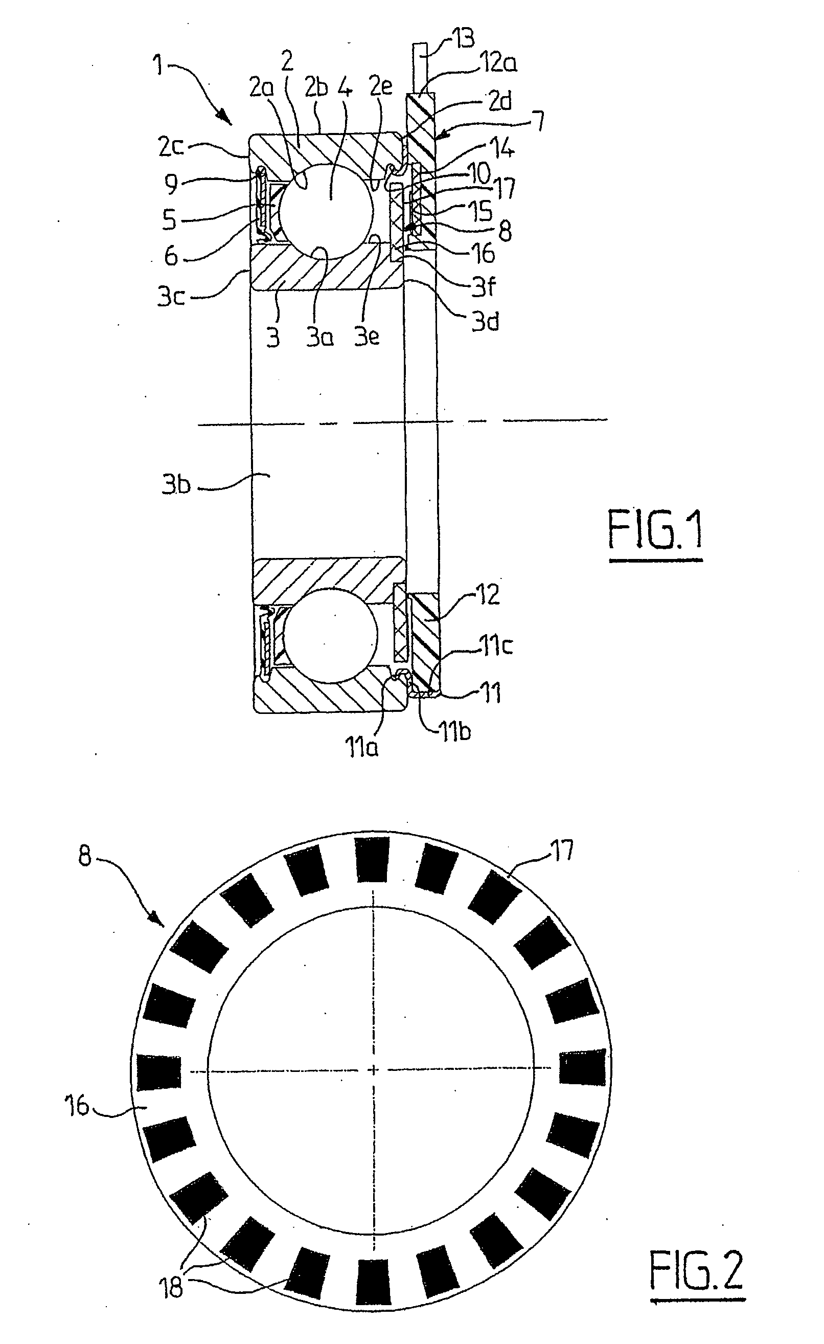 Bearing support with an instrumented movement and coder for an information recorder unit