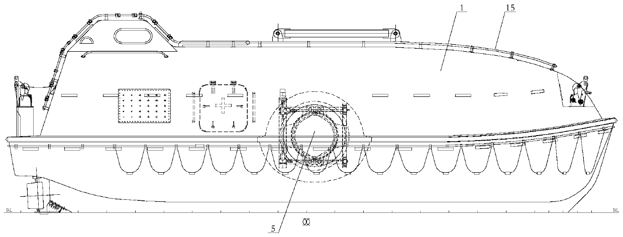 Side connection type high-pressure escape boat