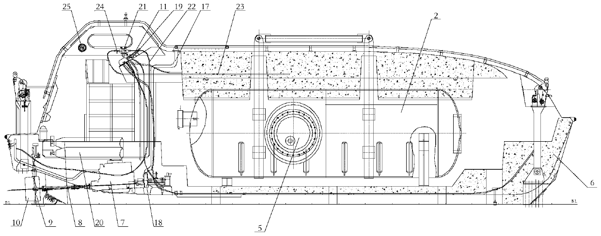 Side connection type high-pressure escape boat