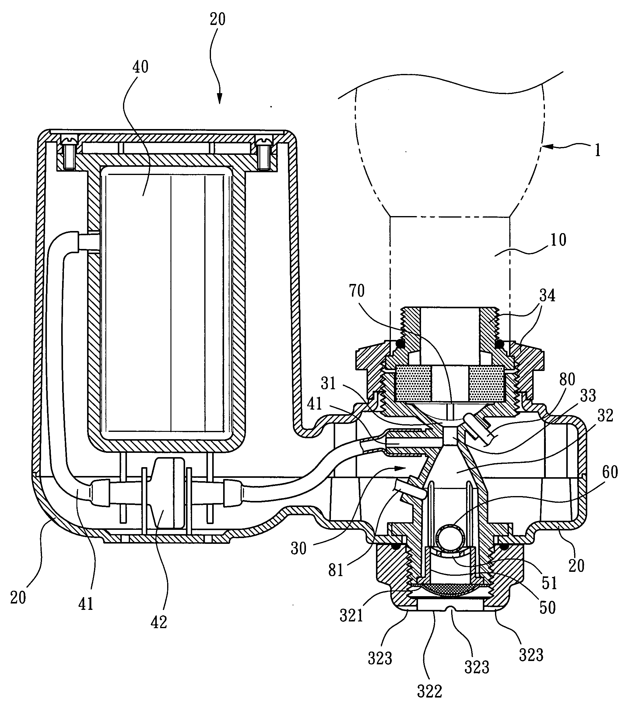 Ozone water faucet