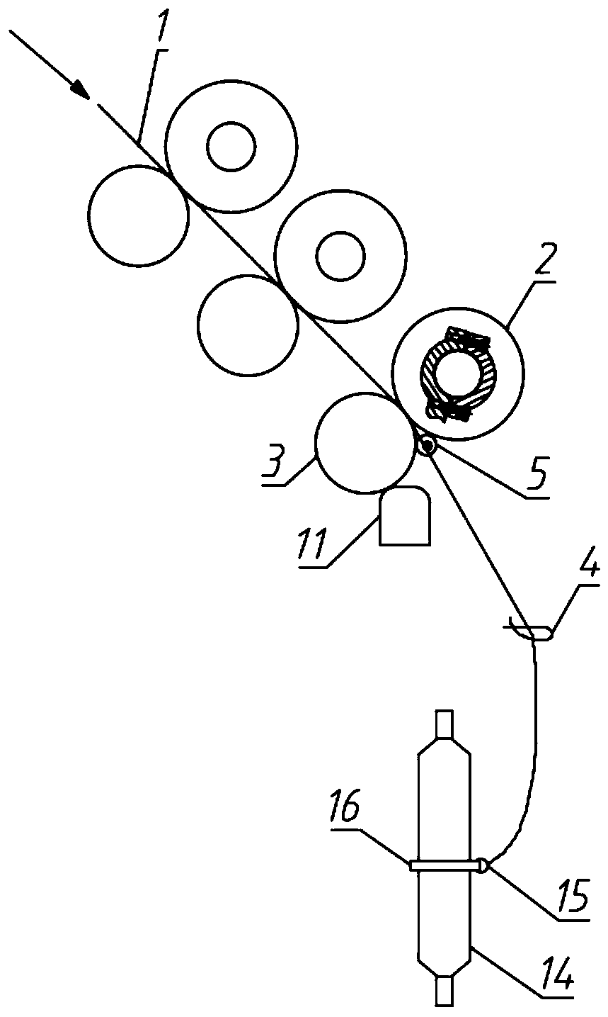 Siro spinning fiber removing device