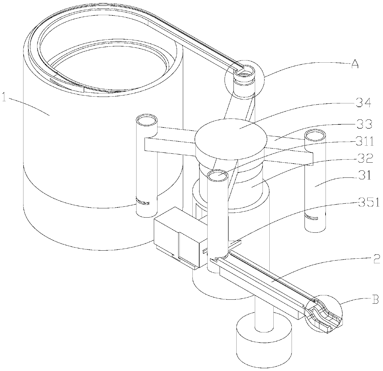 Automatic button finishing and feeding device for garment production