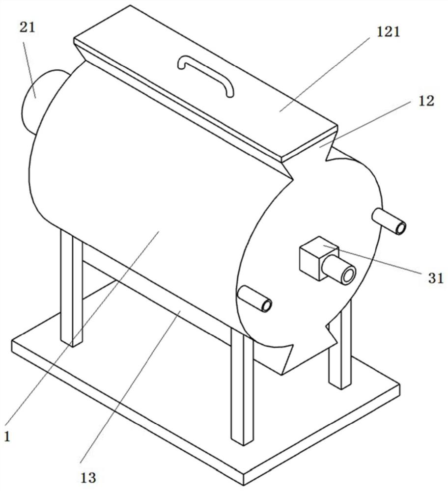 Bamboo charcoal raw material pre-drying device