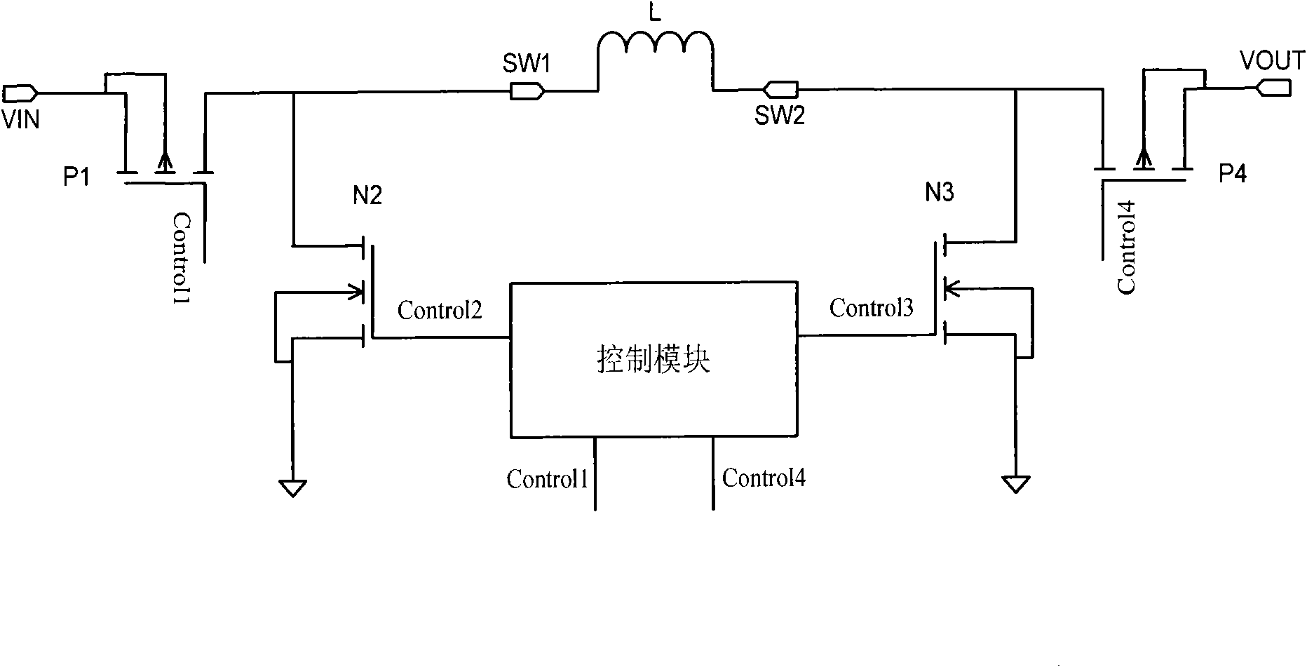 Circuit and method for detecting inductance peak current of DC-DC (direct current-direct current) converter