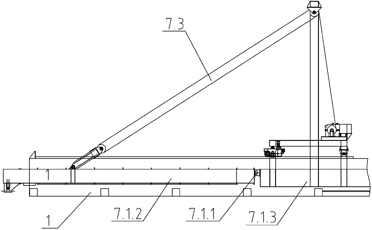 Environment-friendly linear forward swing type bulk cement ship loader