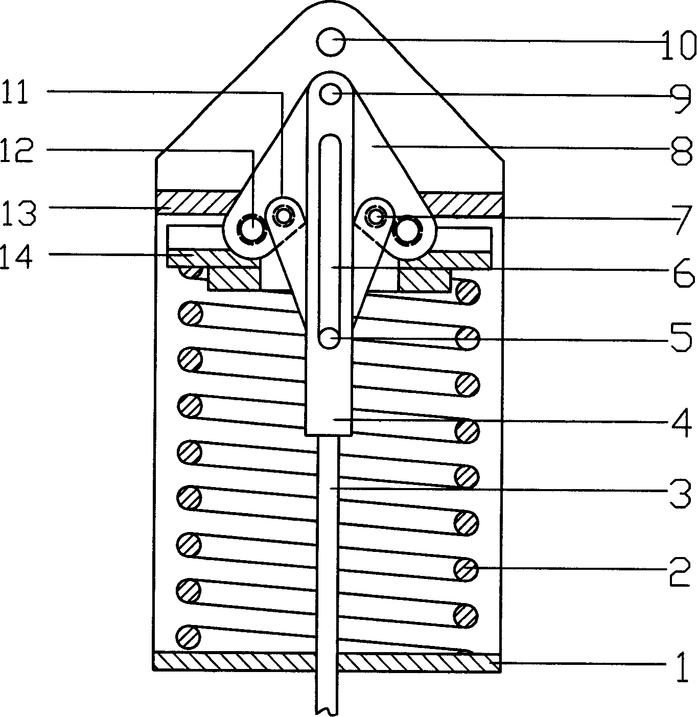 Umbrella structure constant force spring hanging frame