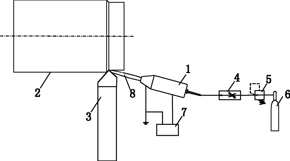 Atmospheric cold plasma jet auxiliary cutting method