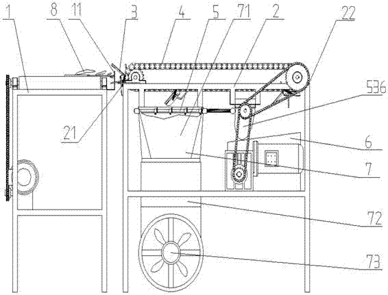 Air-suction type vegetable stem leaf removal device