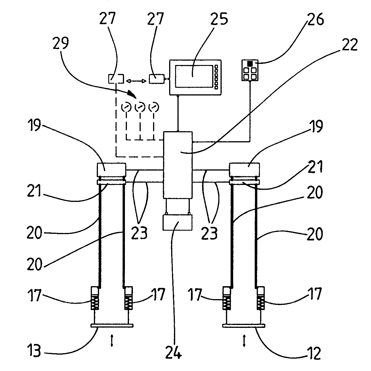 Device and method for controlling trimming flaps on a watercraft, as well as a watercraft having a corresponding device