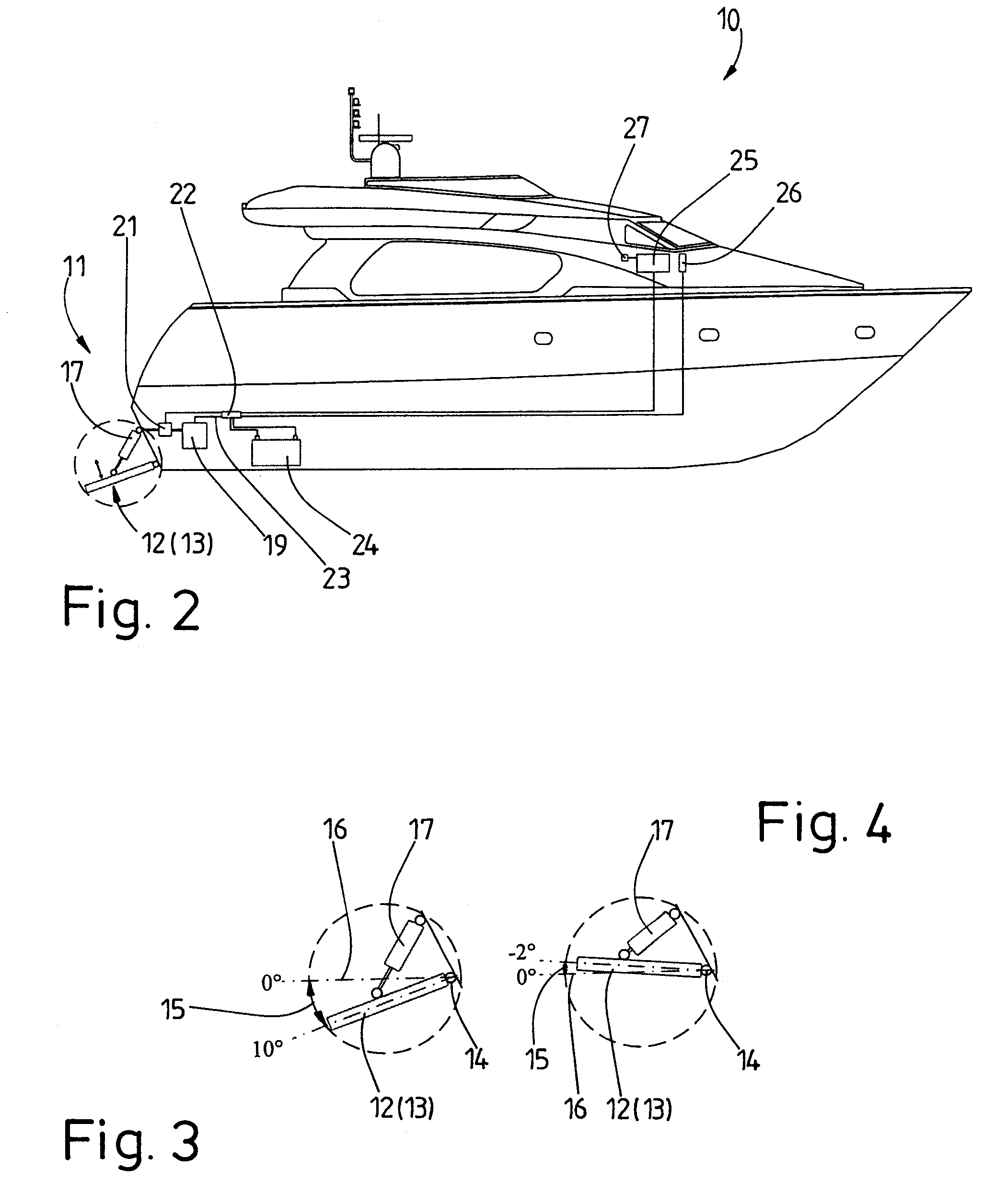 Device and method for controlling trimming flaps on a watercraft, as well as a watercraft having a corresponding device