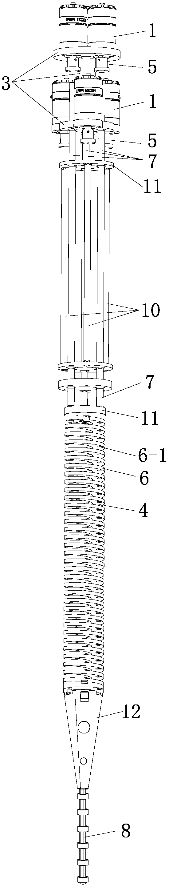 Two-section flexible operation arm