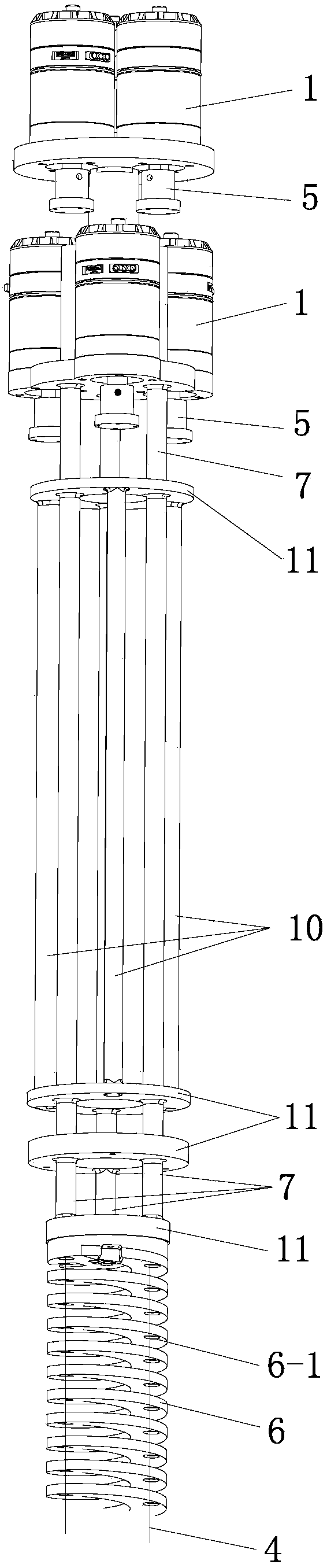 Two-section flexible operation arm