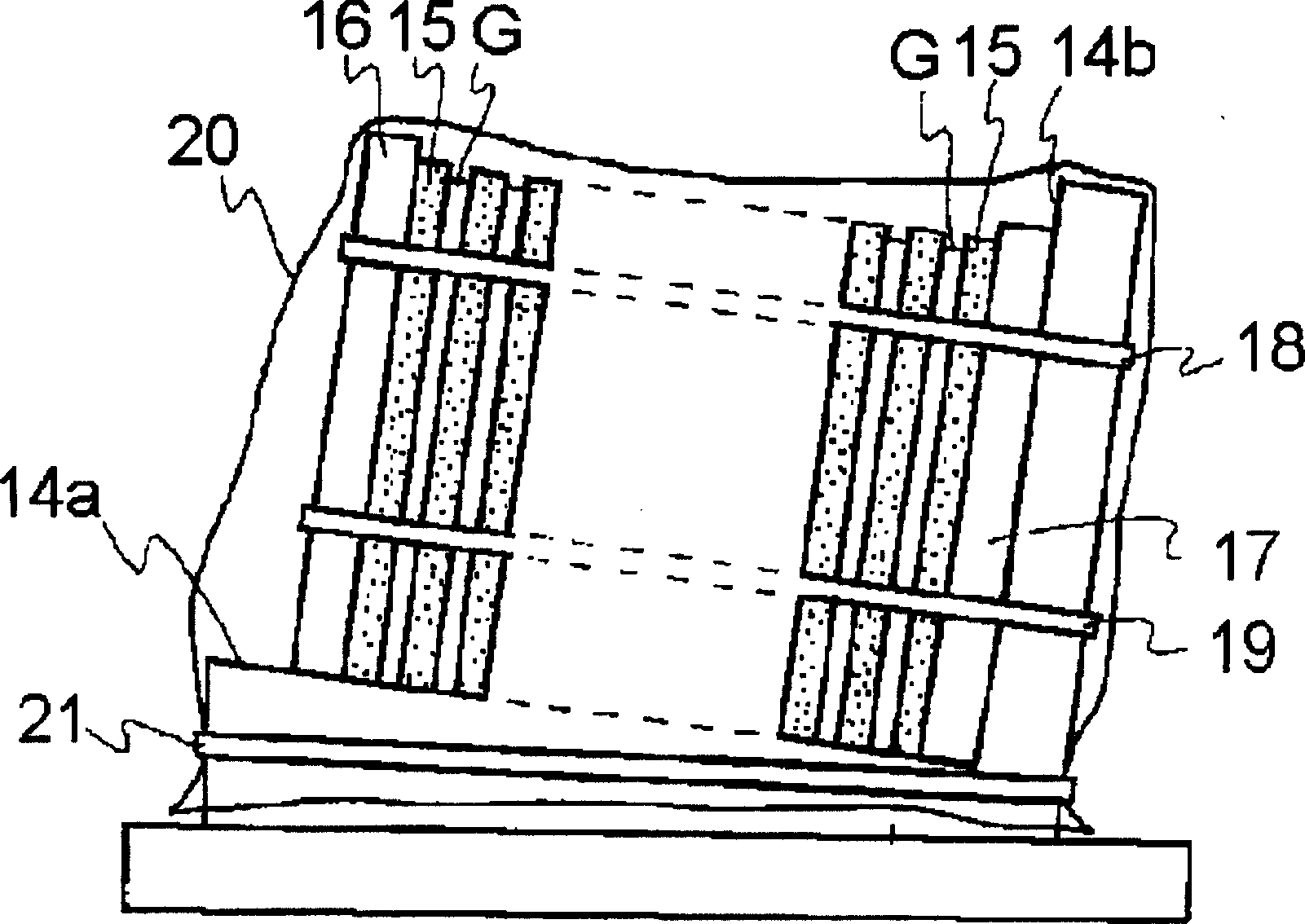 Plane glass sheet packing container for displays