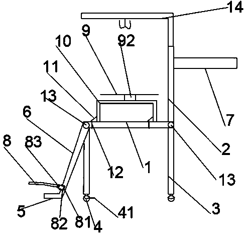 Constraining chair used for nursing of psychiatry department