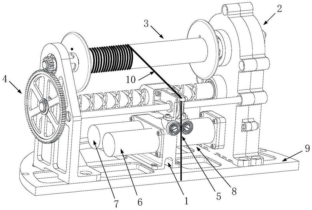 A rope driving device with the function of reciprocating wire arrangement