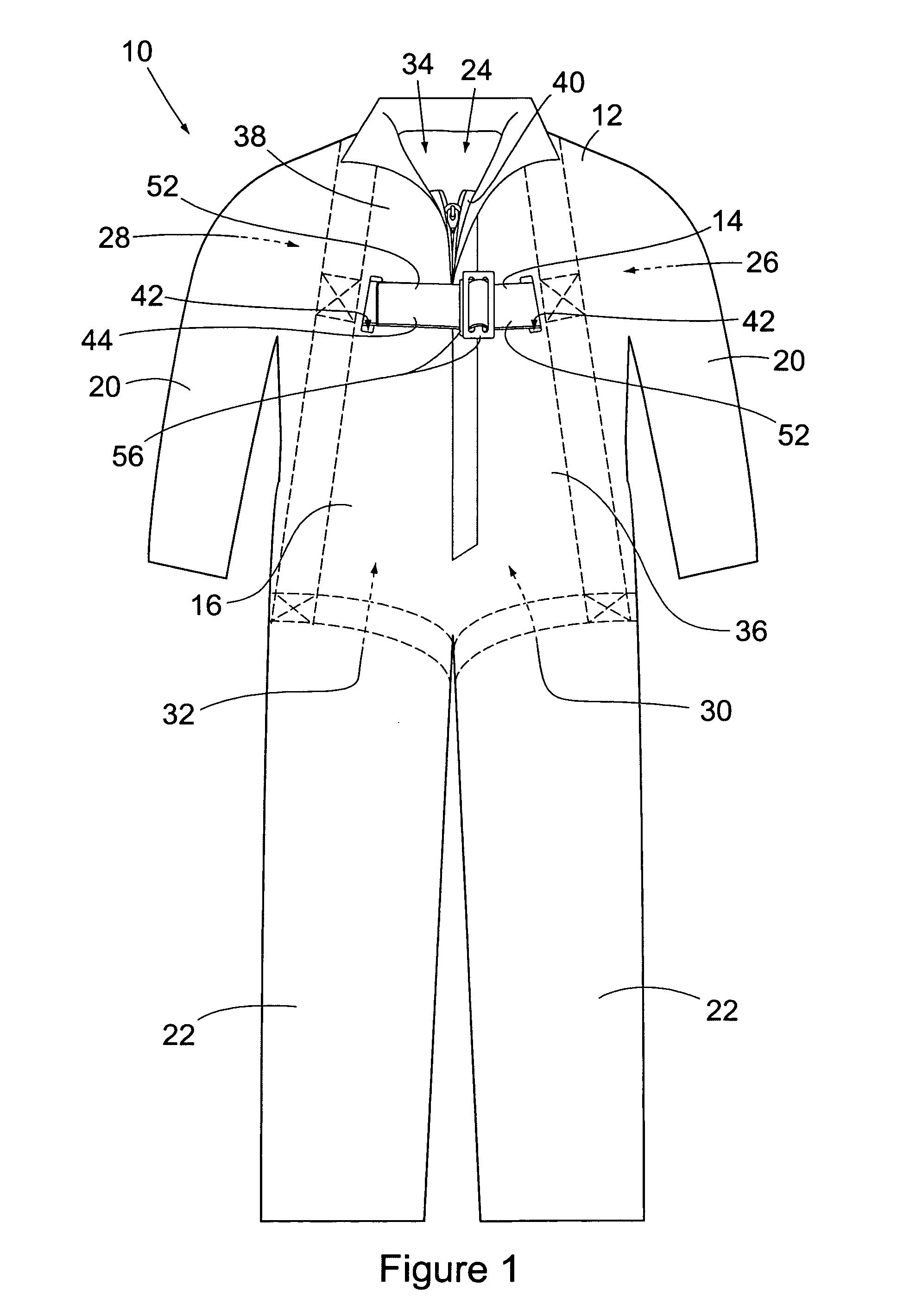 Combined garment and safety harness