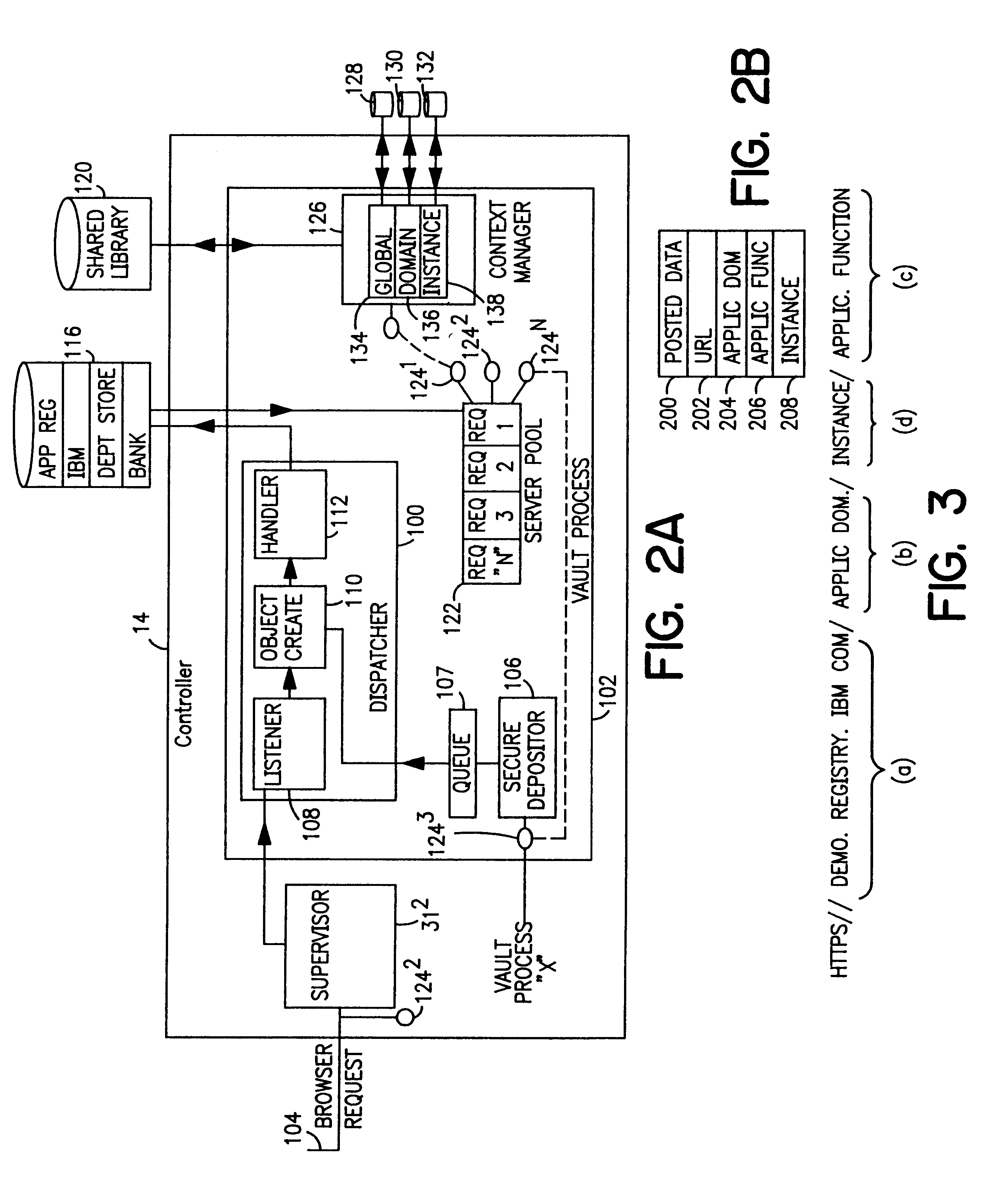 Vault controller dispatcher and methods of operation for handling interaction between browser sessions and vault processes in electronic business systems