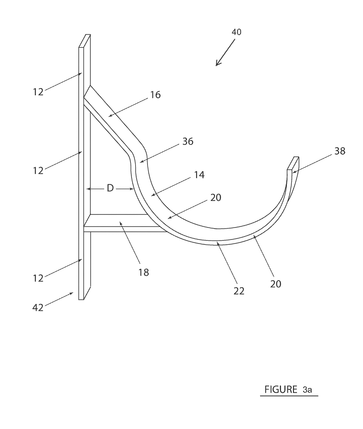 Bracket for mounting a pipe away from a vertical wall