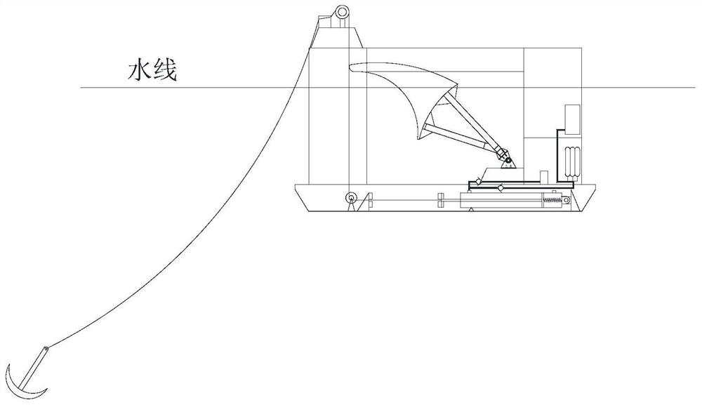 Hydraulic energy storage power generation type anchoring system for wave energy power generation device