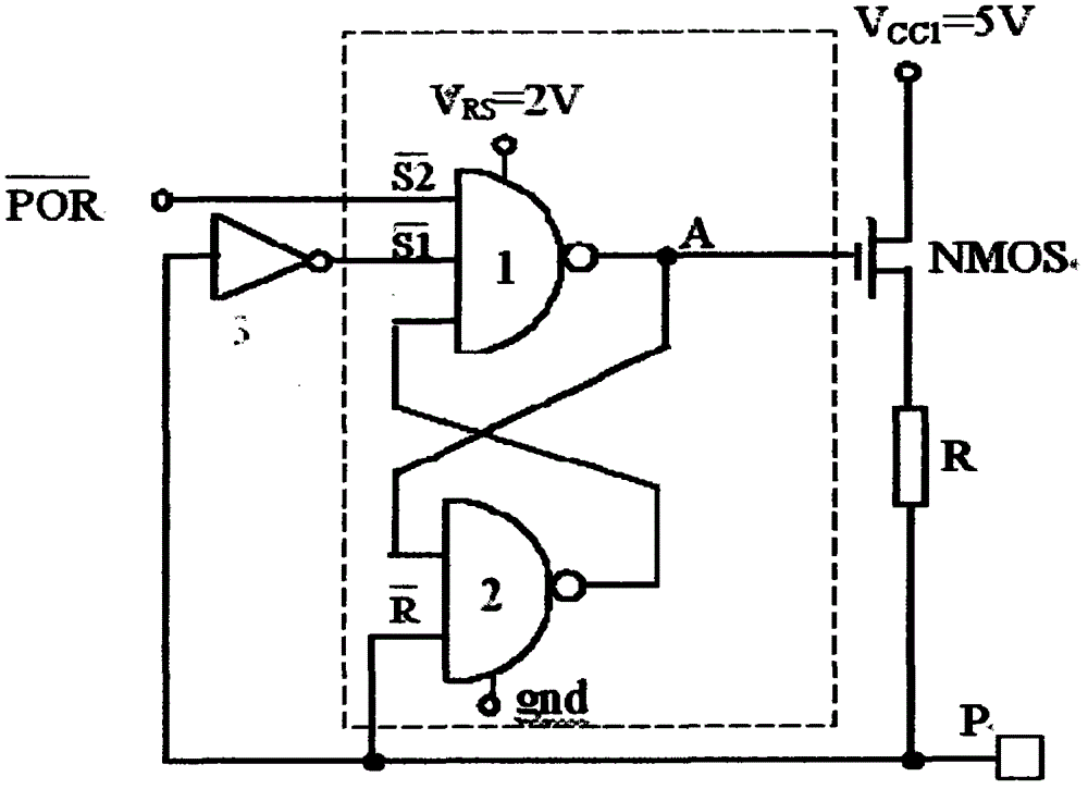 The static power consumption elimination circuit of the chip input pull-up resistor