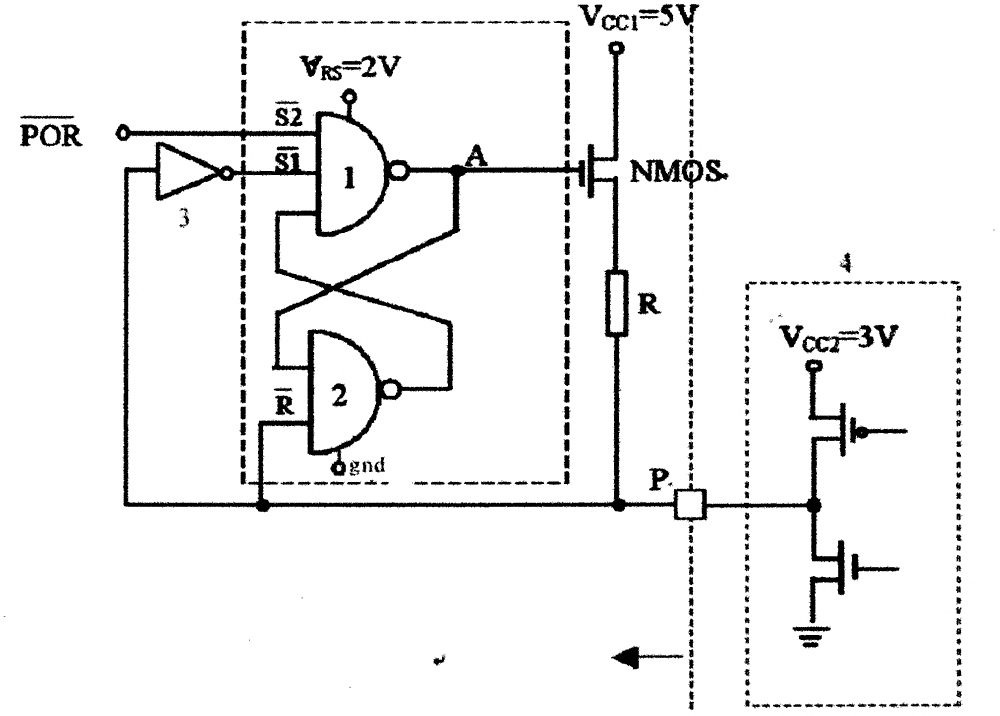 The static power consumption elimination circuit of the chip input pull-up resistor