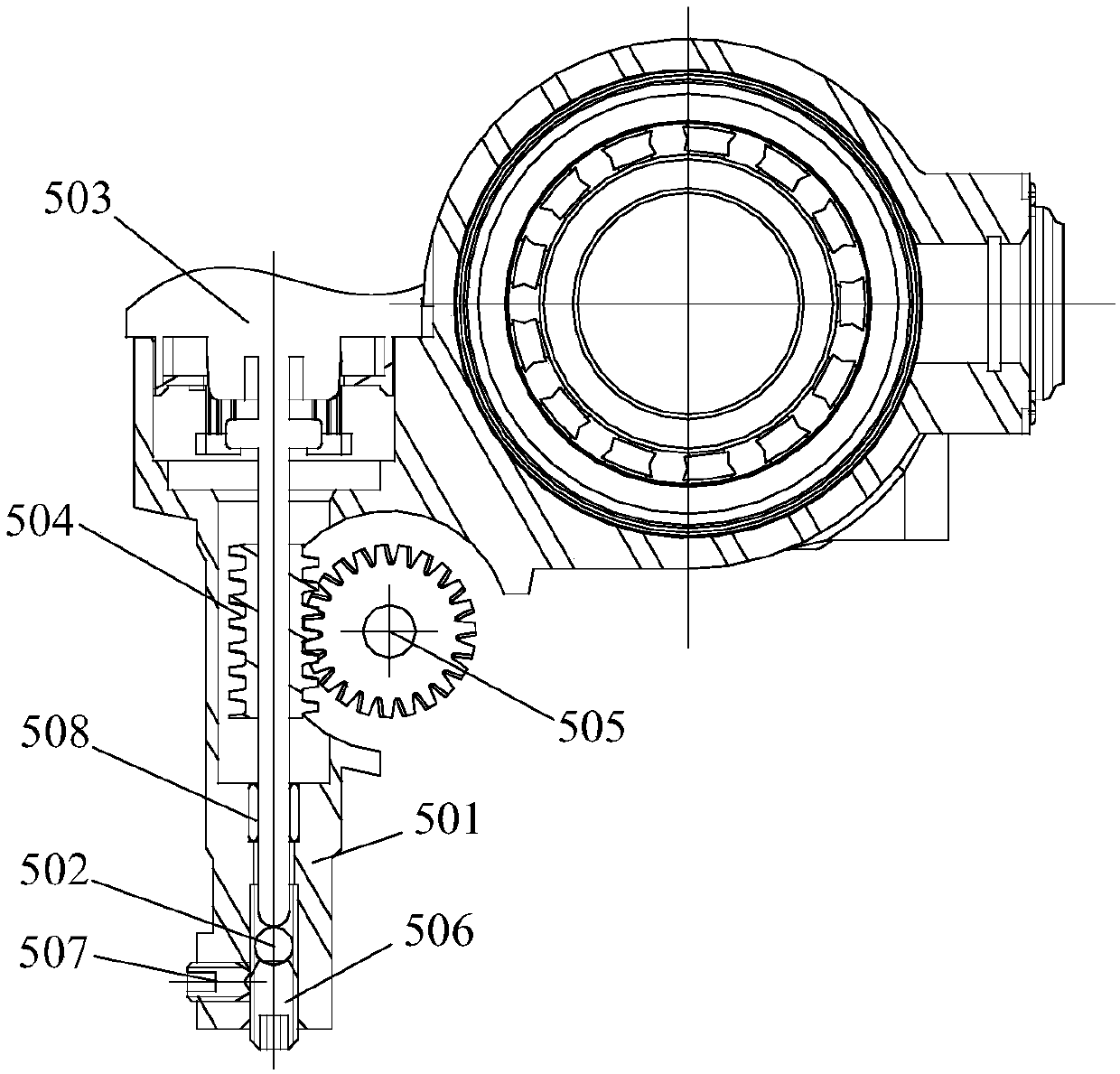 Axial adjusting device of electric four-way adjustable steering column