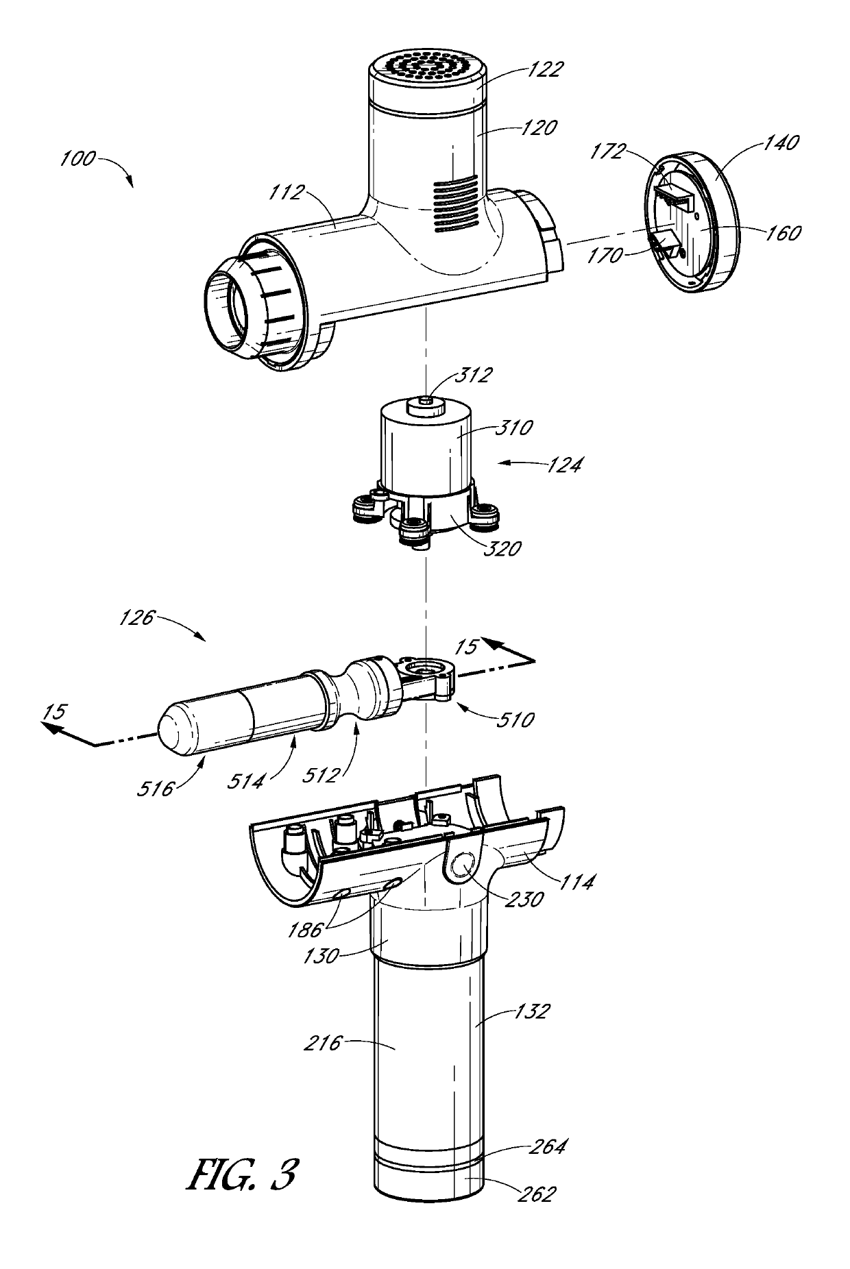 Battery-powered percussive massage device