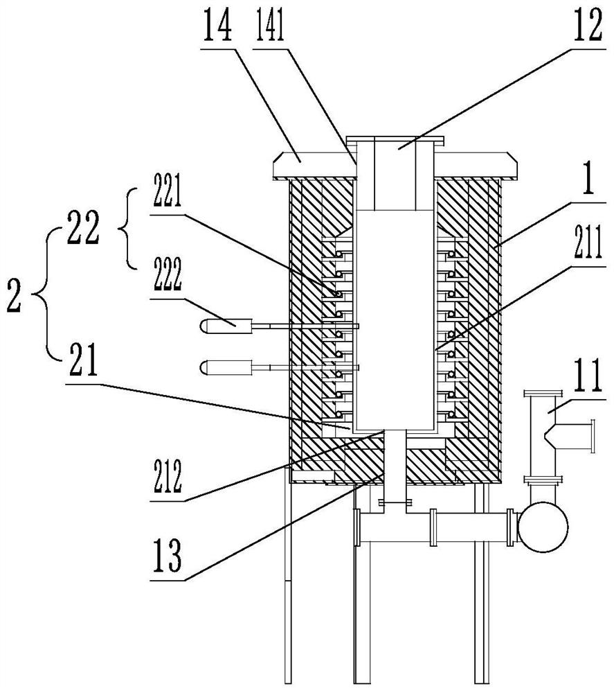 Ammonia decomposition furnace for exhaust of heat treatment nitriding furnace