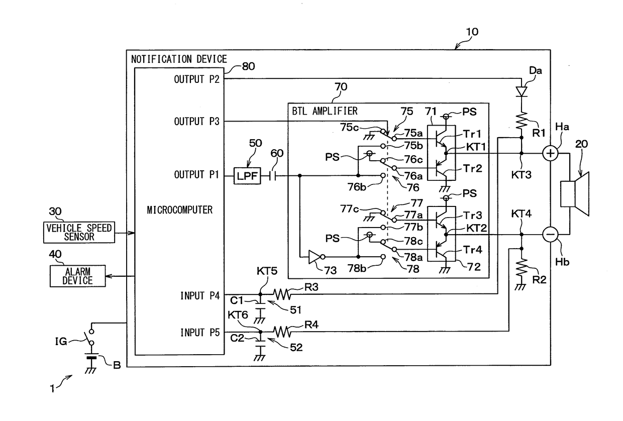 Vehicle approach notification device