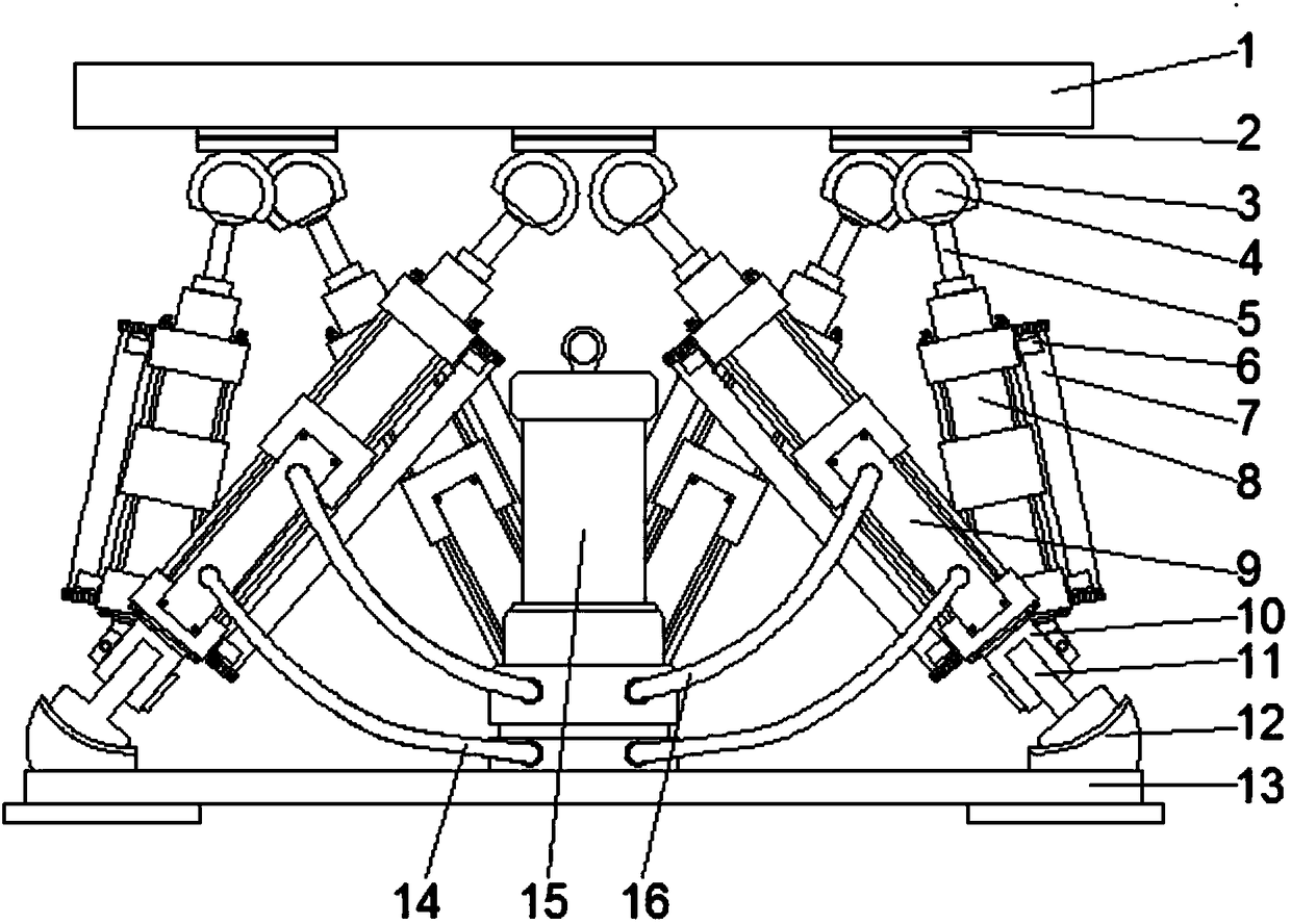 Parallel six-degree-of-freedom hydraulic robot platform