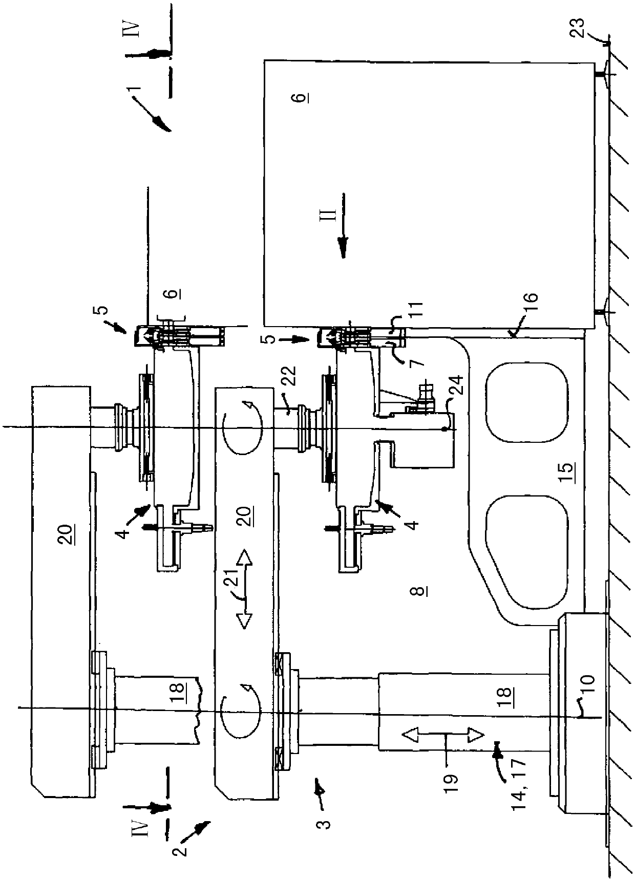 Processing system having a polar structure for planar substrates