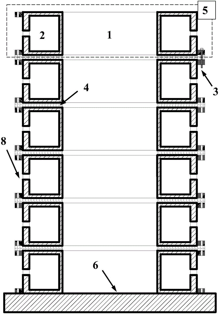 Sectional type ring direction temperature control unsaturated soil column testing apparatus