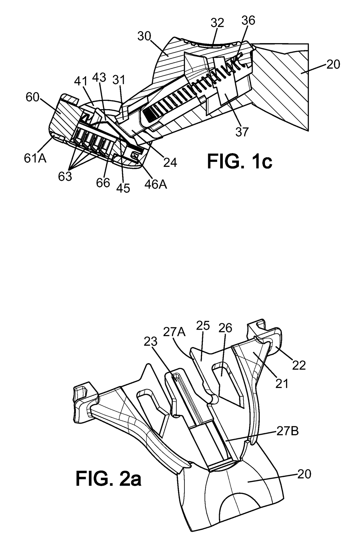 Shaver with interchangeable cartridge, cartridge and head and handle assembly for such shaver