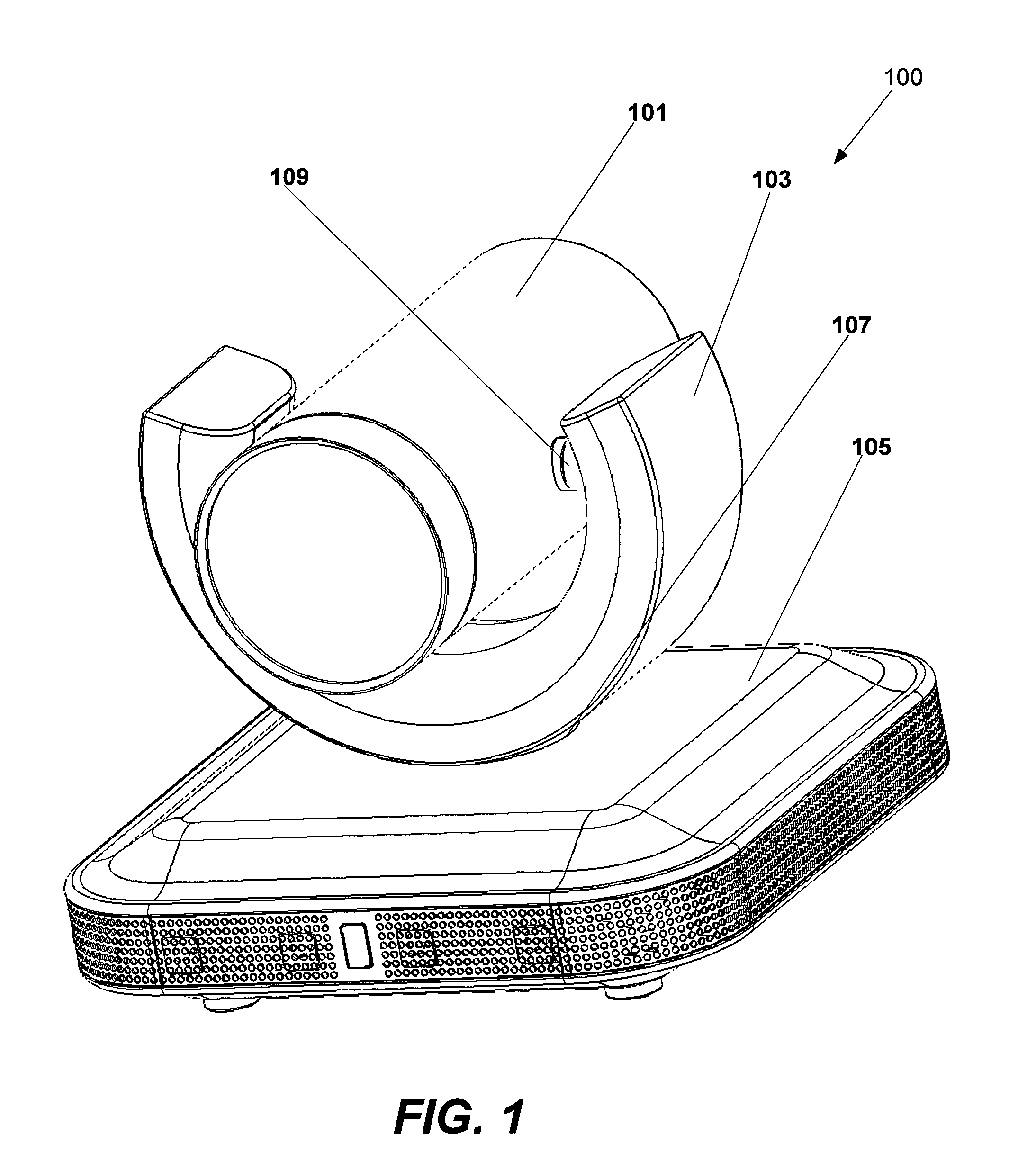 High definition pan tilt zoom camera with embedded microphones and thin cable for data and power