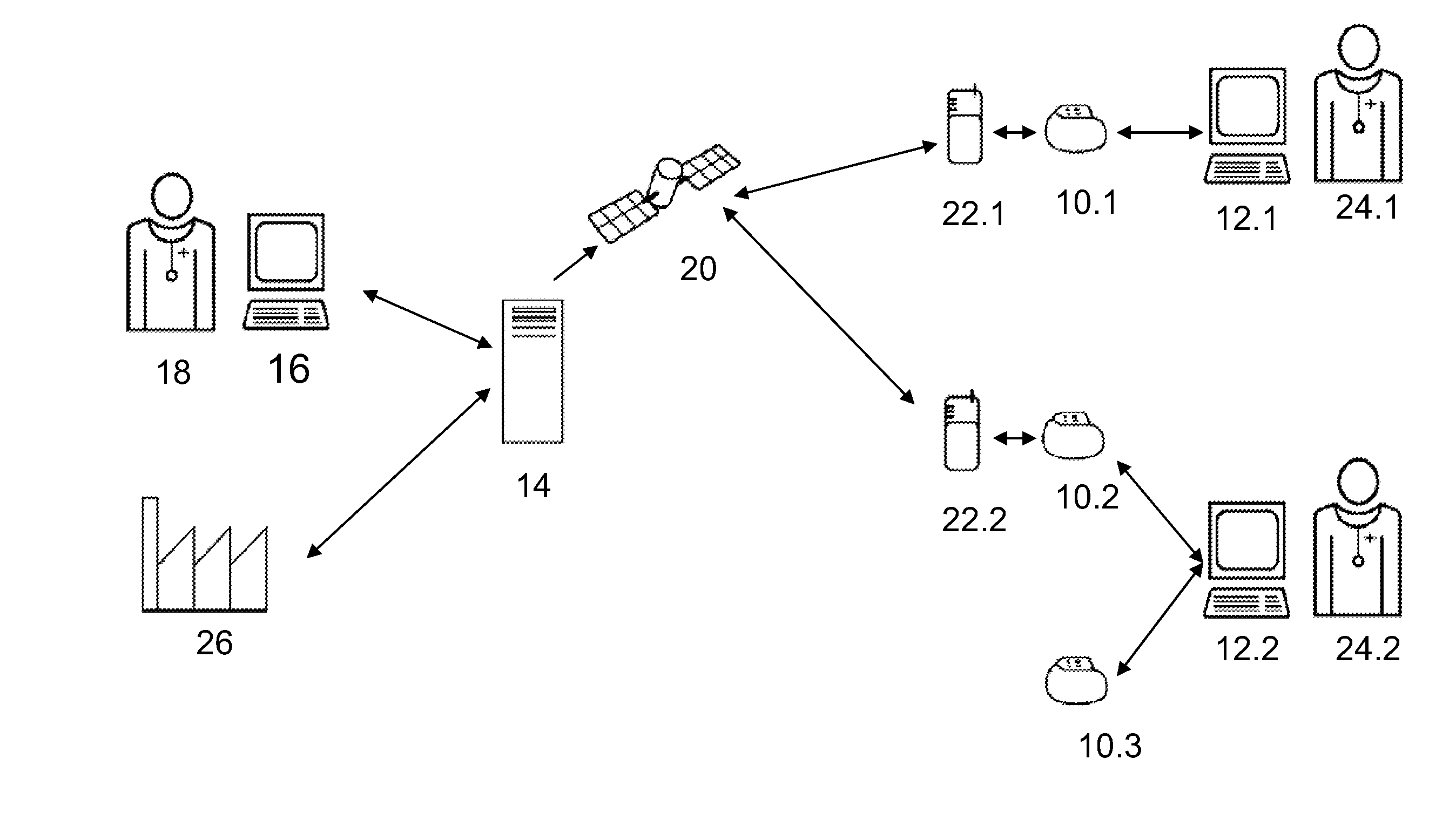 Medical implant having at least two data communication channels